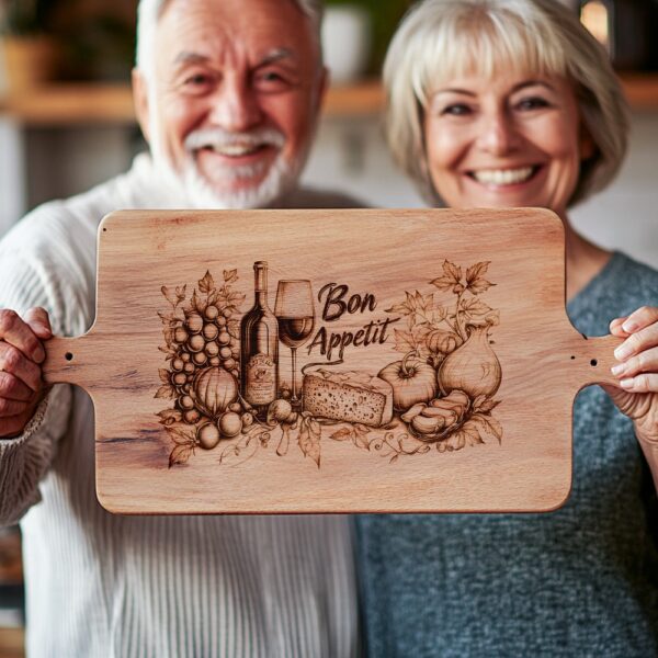 Engraved Charcuterie Board File - Wine, Fruits &