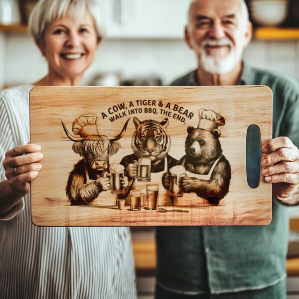 Engraving File: Charcuterie Board with Highland Cow, Tiger