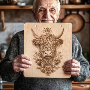 Highland Cow Charcuterie Board Engraving File - 3D