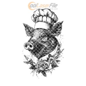 Pig Chef Charcuterie Board Engraving File | Kitchen