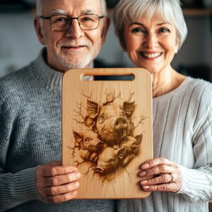 Pig Family Charcuterie Board Engraving File | 3D
