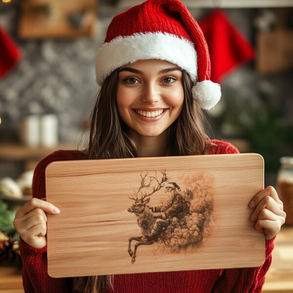 Santa Claus Reindeer Charcuterie Board Engraving File |