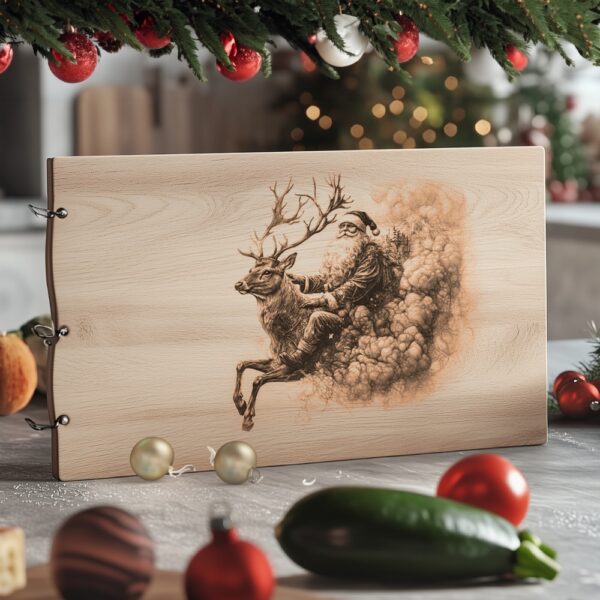 Santa Claus Reindeer Charcuterie Board Engraving File |