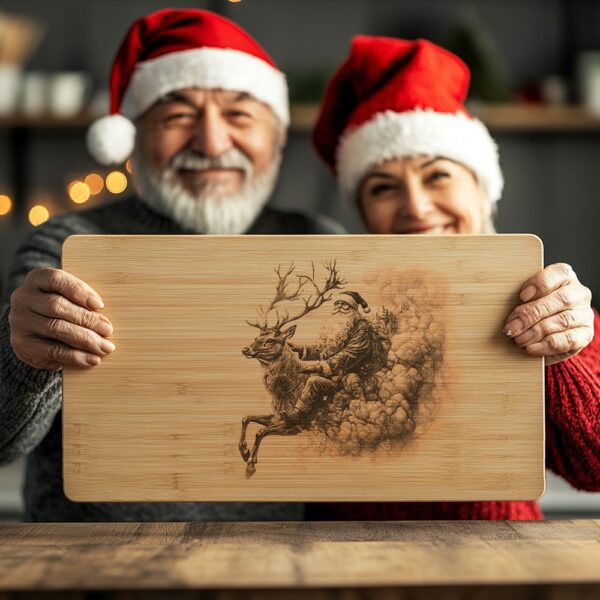 Santa Claus Reindeer Charcuterie Board Engraving File |