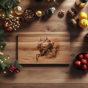 Santa Claus Reindeer Charcuterie Board Engraving File |