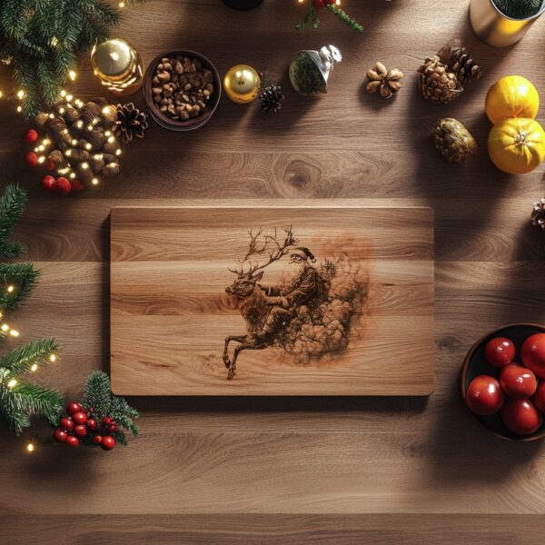 Santa Claus Reindeer Charcuterie Board Engraving File |