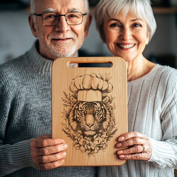 Tiger Chef Charcuterie Board Engraving File | 3D