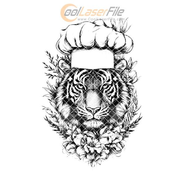 Tiger Chef Charcuterie Board Engraving File | 3D