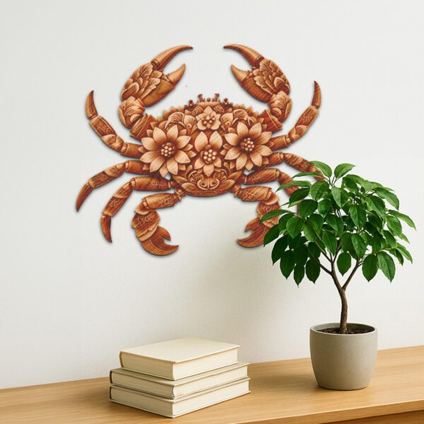 3D Illusion Laser Engraved Animal Art, Crab with