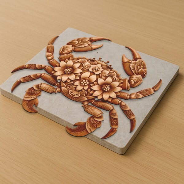 3D Illusion Laser Engraved Animal Art, Crab with