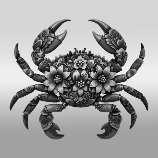 3D Illusion Laser Engraved Animal Art, Crab with