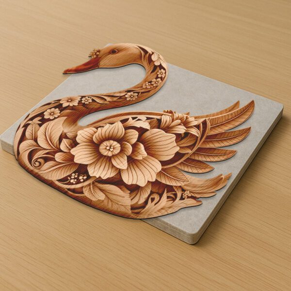 3D Illusion Laser Engraving File, Rooster and Flower