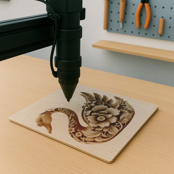 3D Illusion Laser Engraving File, Rooster and Flower