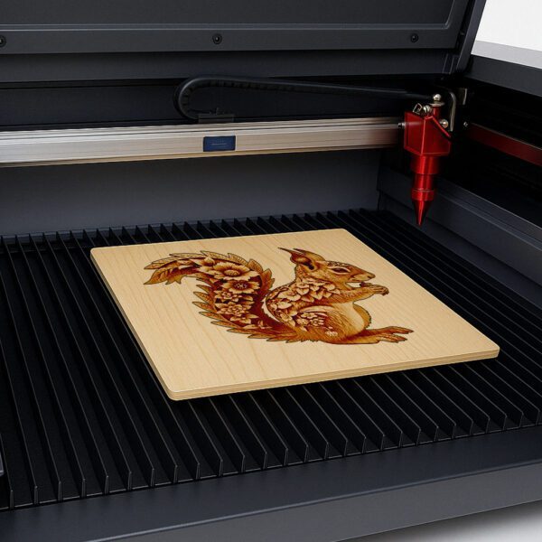 3D Squirrel Illusion Art File with Floral Details,