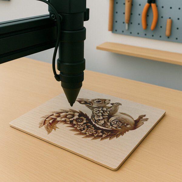3D Squirrel Illusion Art File with Floral Details,