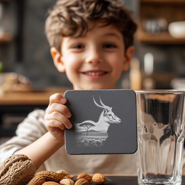 Antelope Slate Coaster Engraving File, Wild Animal Laser