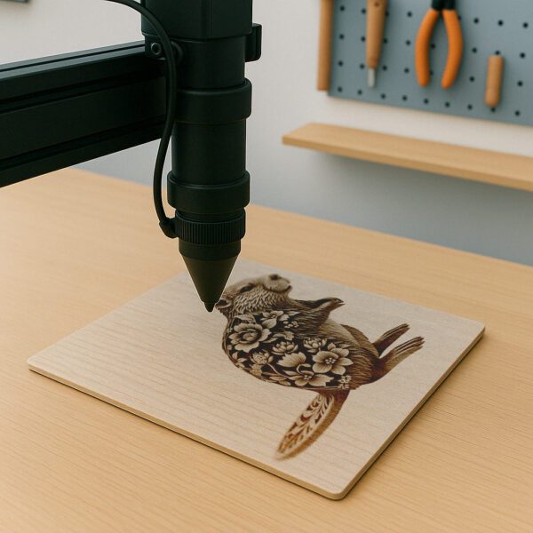 Beaver 3D Illusion Laser Engraving File, Floral Animal