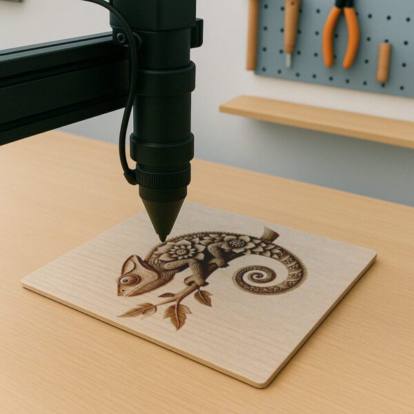Chameleon Branch 3D Illusion Laser Engraving Design, Unique