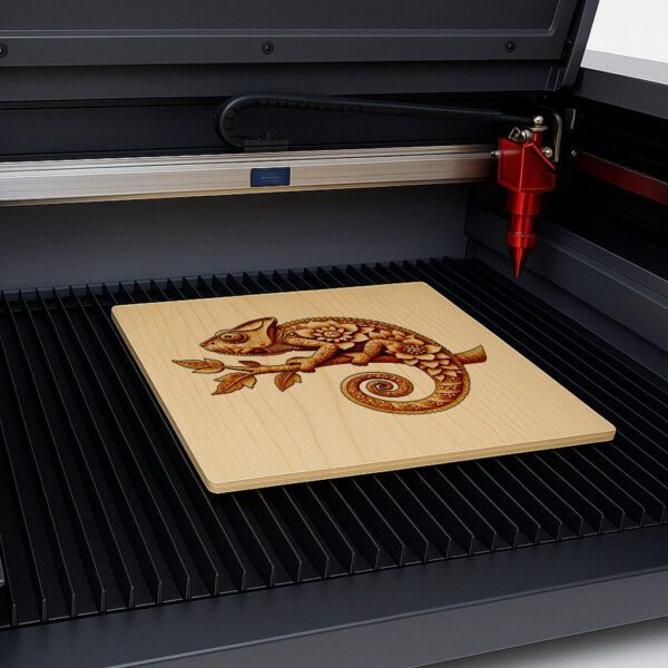 Chameleon Branch 3D Illusion Laser Engraving Design, Unique