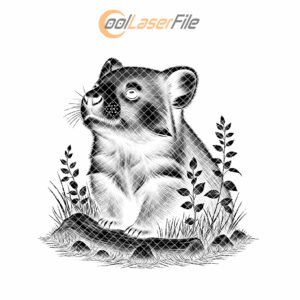 Cougar Laser Engraving Design, Wildlife Slate Coaster PNG,