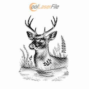 Deer PNG Slate Coaster Engraving File, 3D Illusion