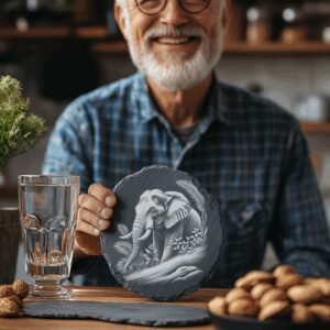 Elephant Jungle Slate Coaster Engraving File, Home Decor,