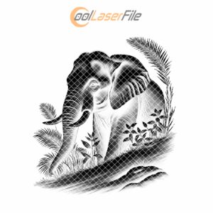 Elephant Jungle Slate Coaster Engraving File, Home Decor,