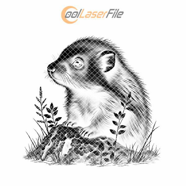 Hedgehog Slate Coaster Engraving File, 3D Illusion PNG