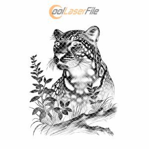 Jaguar Laser Engraved Slate Coaster PNG, Wildlife Art,