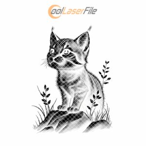 Kitten Rock Slate Coaster Design, Laser Engraved Cat