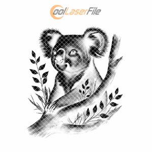 Koala Tree Branch Slate Coaster PNG, Laser Engraved