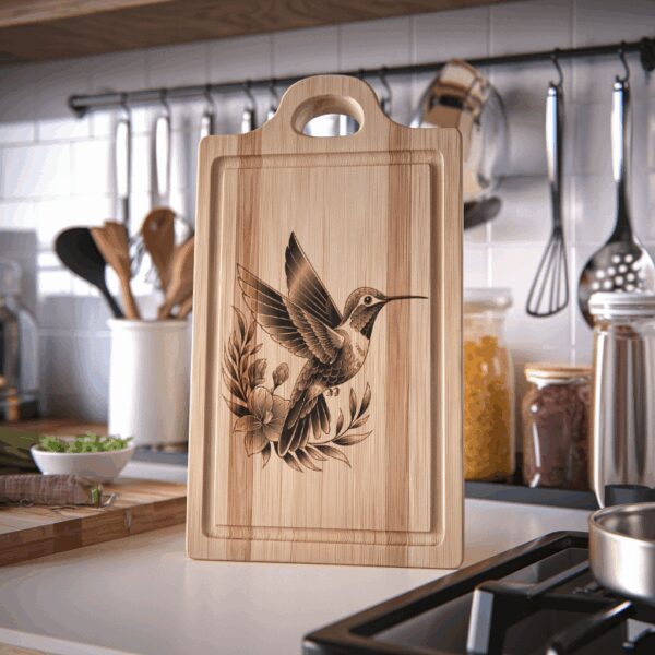 Laser Engraved Charcuterie Board Design File, Hummingbird 3D