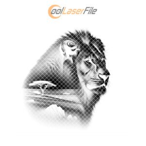 Lion Laser Engraving File for Slate Coaster, Wild