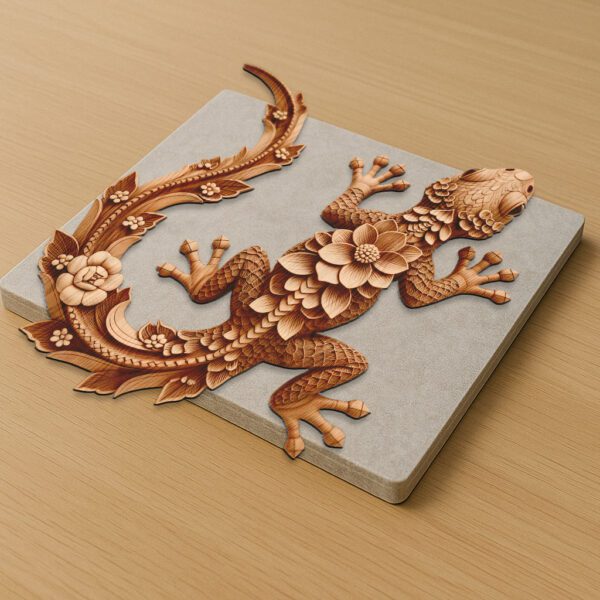 Lizard 3D Illusion Laser Engraving Art File, Unique