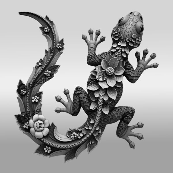 Lizard 3D Illusion Laser Engraving Art File, Unique