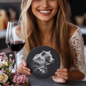 Mighty Bear PNG for Slate Coaster Engraving, Wild