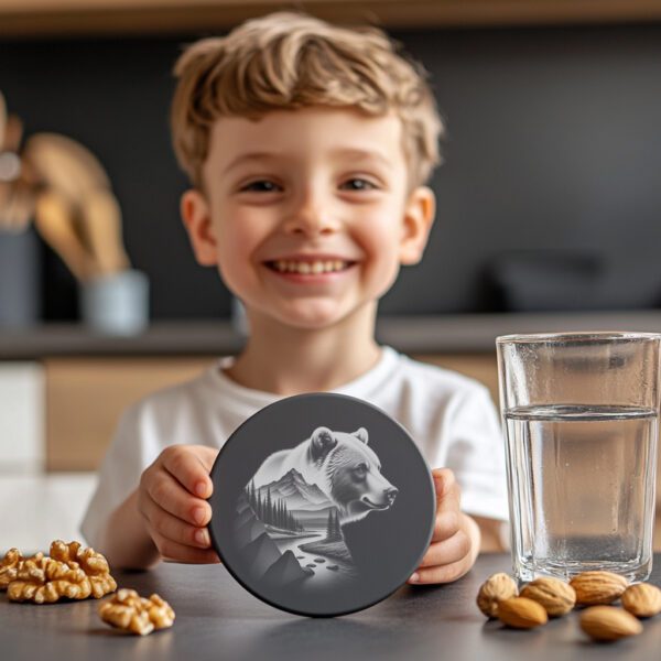 Mighty Bear PNG for Slate Coaster Engraving, Wild