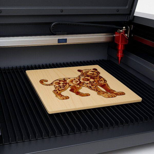 Panther 3D Illusion Laser Engraved Floral Animal Art,