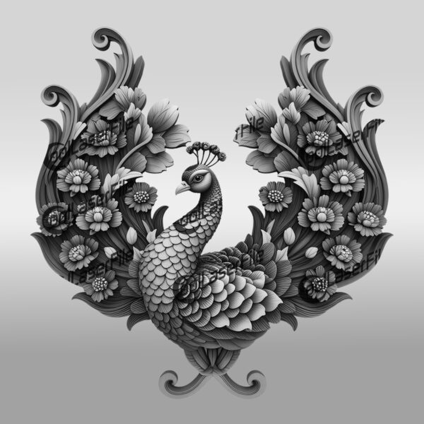 Peacock 3D Illusion Laser Engraving File for Crafts,