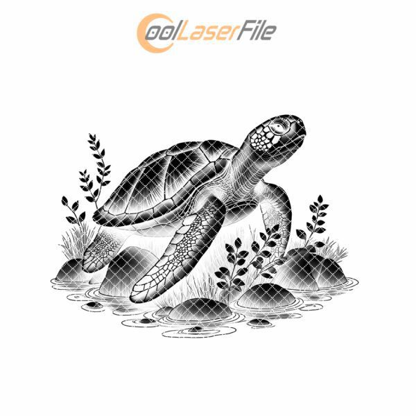 Sea Turtle Slate Coaster Design, Ocean Decor PNG,