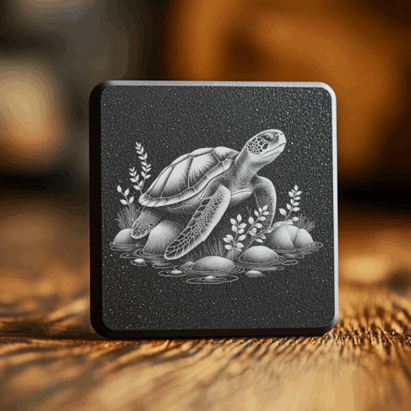 Sea Turtle Slate Coaster Design, Ocean Decor PNG,