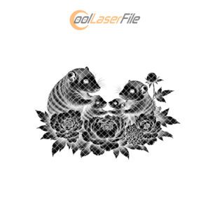 Slate Cheese Board Engraving File, Armadillo Family Peonies,