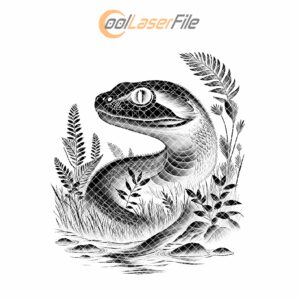 Snake In The Grass Slate Coaster Laser Engraving