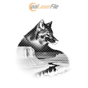 Wildlife Slate Coaster Engraving File, Coyote PNG Rustic