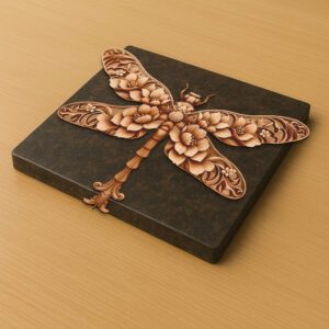 3D Illusion Dragonfly Laser Engraving File, Intricate Wall