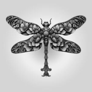 3D Illusion Dragonfly Laser Engraving File, Intricate Wall