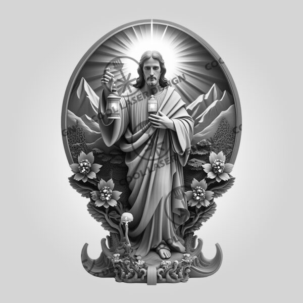 3D Illusion Jesus Art Laser Engraving File, Spiritual