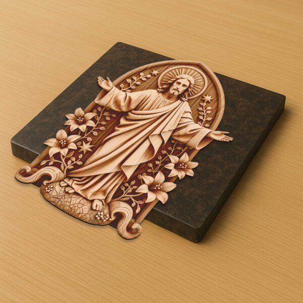 3D Illusion Laser Engraved Jesus Art, Spiritual Religious
