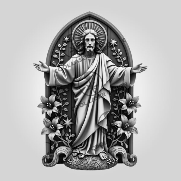 3D Illusion Laser Engraved Jesus Art, Spiritual Religious