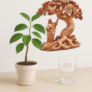 3D Illusion Laser Engraved Jesus Tree Scene, Inspirational